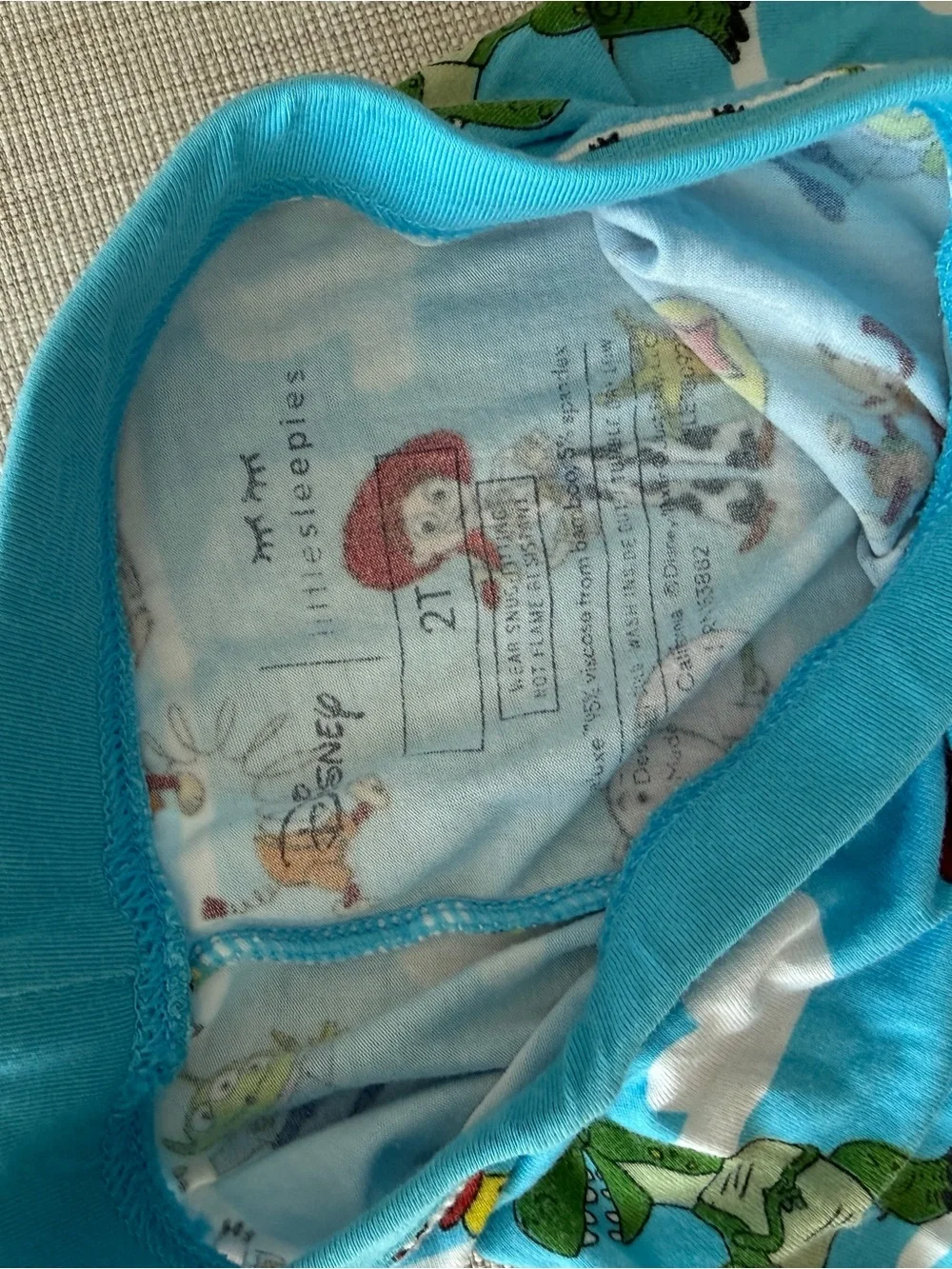 Little Sleepies Blue Toy Story Character Long Sleeve Top